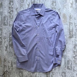 Michael Kors Purple Cotton Twill Dress Shirt